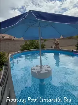 Umm 🙌 Yes - Floating Pool Umbrella Bar Table!! Where has this been my whole life?! Swim up bar and Umbrella  #swimupbar #poolumbrella #DealsForYouDays #tiktokshopcreatorpicks #SummerWins 