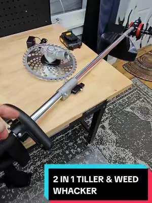 2 IN 1 CORDLESS TILLER CULTIVATOR AND WEED WHACKER, 2 BATTERY AND CHARGER, 500 RPM, 9 IN TILLING WIDTH & 9.4 IN DEPTH. #tiller #weedwhacker #tiktokshopcreatorpicks #summervibes #dealsforyoudays 
