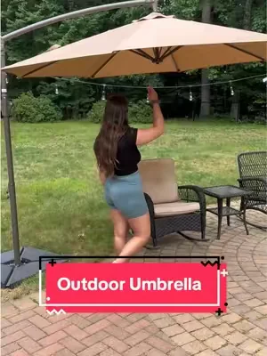 I was so mad at first, but now I love it! ⛱️ #umbrella #shade #dealsforyoudays #tiktokshopcreatorpicks #patiofurniture 