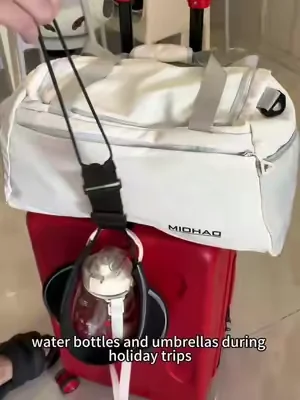 No More chaotic luggage!This strap Lets You carry Multiple Bags Like a pro #TravelHacks#LuggageEssentials#TravelMustHave#PackingTips#TravelGear