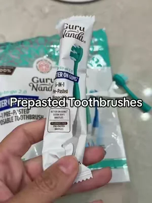 These prepasted toothbrushes come individually wrapped too so they're even easier to throw in your bag! #toothbrush #prepastedtoothbrush #traveltoothbrush #onthegotoothbrush @GuruNanda LLC 