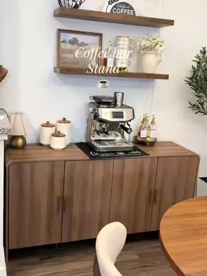 Mueble multifuncional de madera 🪵✨ 2 compartimento con repisas ajustables ✨colores disponibles #cabinet #coffeestand #furniture #DealsforYouDays #storage 