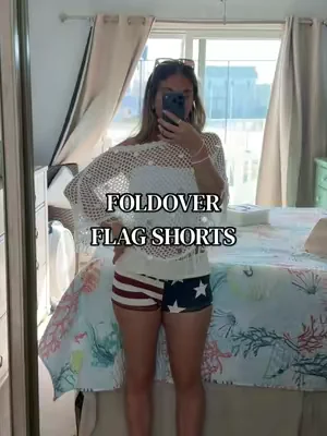 These flag foldover shorts are a must for all your summer celebrations! 🇺🇸❤️🤍💙  So comfy, flattering, and perfect for the 4th, BBQs, or lake days. #FourthOfJuly #PatrioticStyle #SummerOutfit #TikTokShopFinds #DealsForYouDays   
