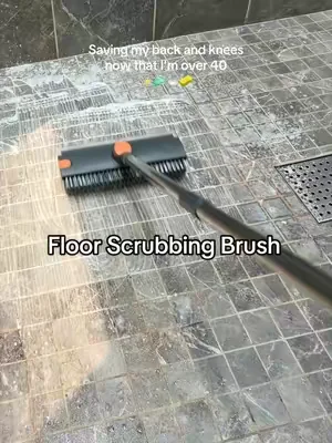This 3in1 floor scrubbing brush is saving my back and knees without having to get down and clean my showers and tubs anymore 🧼 #floorscrub #bathroomcleaning #scrubbrush #CleanTok #tiktokshopcreatorpicks 