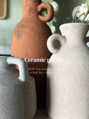 These Spanish-style ceramic pots look like something you’d find in a boutique garden shop. 🤎 #dealsforyoudays #summerwins #Summervibes #ceramicpots #ceramic 