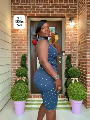 Cider 2-Piece Set Cotton-blend High Neck Polka Dot Asymmetrical Hem Top & Mid Rise Capri Pants Casual Womenswear Set Summer Sporty Style. #dealsforyoudays #SwimWeek #Summervibes #summerwins #tiktokshopsummerturnup 