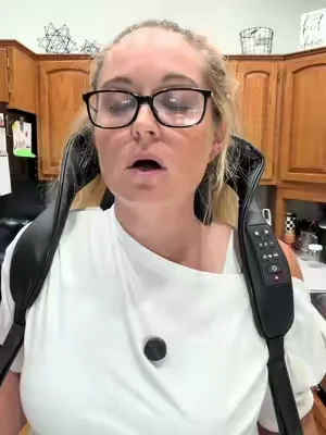 A cordless neck massager is the way to go. #massager #neckmassager #necktension #tensionrelief #shouldermassage 