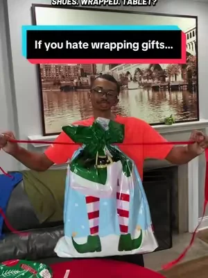 Men if you hate wrapping Christmas presents check out these Kringle Express bags from QVC.  #christmas #giftwrapping #christmaspresents #christmas2026 
