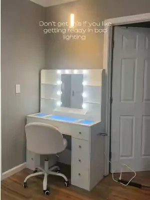 If you’ve been looking for an affordable vanity, that looks expensive this is one I’d recommend #vanitysetup #beauty #homedecor #summerwins #tiktokshop
