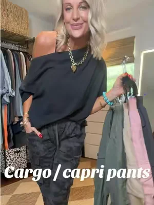 Women’s cargo pants/Capri 🖤🩶 #cargopant #cargopantsoufit #womenspants #dealsforyoudays #summerwins @YSENTO_Outdoor 