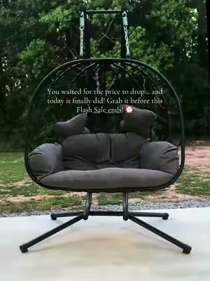 THE VIRAL BACK PORCH EGG CHAIR IS BACK IN STOCK! #eggchair #dealsforyoudays #summerwins #summervibes #backporch 