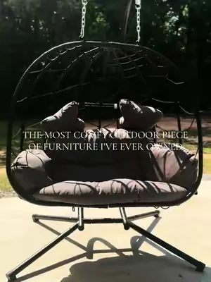 Do NOOOOOTTTTTTT put this off because it MADE MY SUMMER ☀️ #eggchair #outdoorfurniture #dealsforyoudays #summervibes #summerwins 