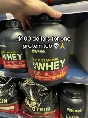 Literally so much cheaper here wtf 😭✌️#protein #proteinpowder #gold #goldstandard #whey 