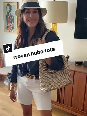 Gorgeous NEW linda woven hobo bag from Newbella! #woventote #dealsforyoudays #tiktokshopcreatorpicks #wovenhobobag #designerbags 