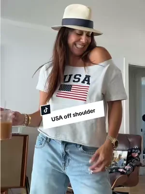 USA off the shoulder top is perfect! #usatops #tiktokshopcreatorpicks #dealsforyoudays #usatops #usatshirts@Edikted 
