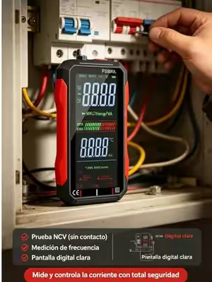 Mide voltaje, corriente y resistencia con solo un clic.#videowave #electricalwork #HomeElectricalTest #multimerica #smartmultimeter 