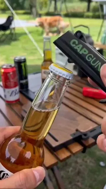 First step to becoming a sharpshooter:crack open a beer#opener #bottleopener #toygun #giftguide #beer 