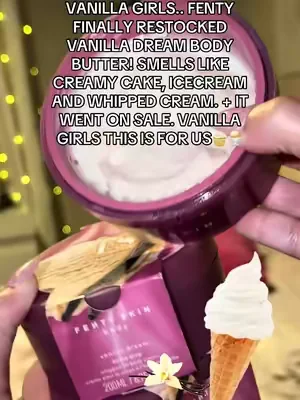 Fenty Skin Butta Drop Whipped Oil Body Cream | Fenty Skin Body Cream | Fenty Vanilla Dream | Vanilla Dream Body Cream | Shea Butter Body Cream | Whipped Body Butter | Vanilla Body Moisturizer | Rihanna Fenty Skin 🤍✨ A rich whipped body cream with shea butter and tropical oils that deeply moisturizes while leaving skin wrapped in the warm, creamy Vanilla Dream scent. #FentySkin #VanillaDream #BodyButter #VanillaBodyCream #DealsForYouDays  @Fenty Beauty 