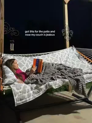 came with a metal stand🥰 #falldealsforyou  #hammock #patioseason  #patiofurniture 