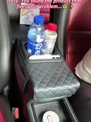 Universal car interior accessories for stowing tidying, Cup holder & phone storage for vehicles long distance driving traval, Car center console armrest pad, Multifunctional 4 in 1 car storage bag, Car interior accessories armrest box storage pocket 39Y #fyp #fypシ゚ #tiktokshop