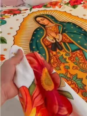 This blanket feels like a blessing every night ✨#OurLadyOfGuadalupeDecor #cobijadelavirgendeguadalupe#globalpicksl#tiktokshopdealsforyoudays #giftsforher