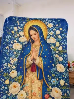 Virgin Mary Printed Flannel Blanket #flower #ladyofguadalupe #TikTokShopDealsforYouDays#SummerWins