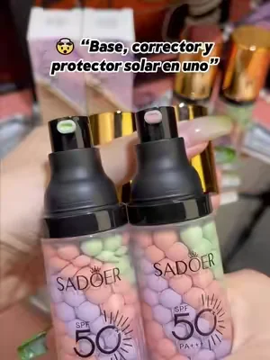 Las microesferas de color tienen funciones diferentes: el morado ayuda a iluminar la piel opaca, el verde neutraliza el enrojecimiento y el rosa ayuda a cubrir ojeras. #protectorsolar #maquillaje #BeautyTok #grwm #skincare 