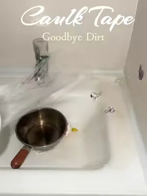 Clean sink in minutes 😎#LifeHack #CleanTok #caulktape #tiktokshop #dealsforyoudays 