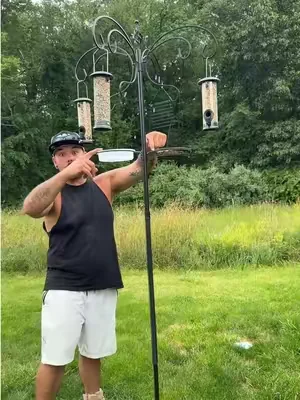 I’ve never seen one like it but it super nice and holds so much! #squirrelproofbirdfeeder #birdfeeder #summerwins #birds #yarddecor 