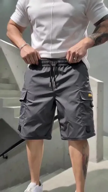 🌞 Must-have summer multi-pocket cargo shorts! 4 versatile solid colors, comfy breathable material for gym training & city strolls #SummerMustHaveClothes #MensMultiPocketShorts #FitnessCargoShorts #CityStreetWear #BreathableCargo