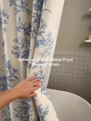 Finally Got Rid of the Plastic Shower Curtain 🙌 Replaced it with this floral tassel one. It’s softer, looks nicer, and has that cottage feel I wanted. No more weird smell or sticky plastic. Just a simple, good change.  #cottagecore   #floralcurtain #bathroomupgrade #showercurtain #dealsforyoudays 