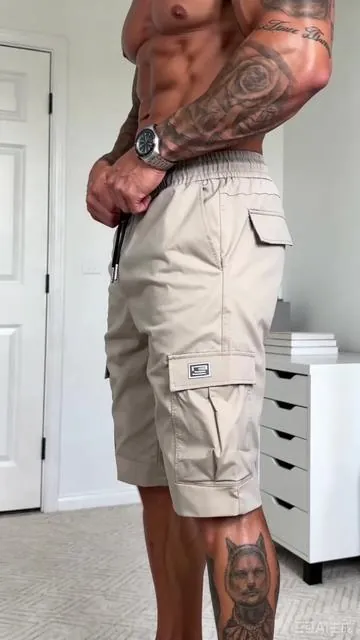 Every muscular guy needs these cargo capris. #gymguyoutfit#menstyle #cargoshorts#guysfashion#tiktokshop