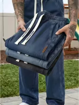 Soft All-Match Elastic Denim, Your Go-To Four Season Bottoms#pants #mensfashion #jeansformen #jeansoutfit #denimpants #comfystyle 