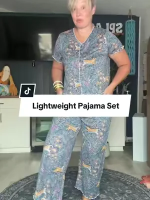 Just so good! This pajama set is lightweight and so comfortable to sleep in!  #tiktokshopcreatorpicks #dealsforyoudays #midsizefashion #over50style #pajamaset 