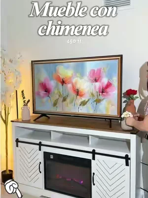 Un mueble 2en1 decora tu espacio en verano ✨💯y en invierno lo calienta 😳💕😍la chimenea cubre 450 FT y trae 6 colores de flama diferente 👆👆revisa tus descuentos 10/10 ✨#tvstand #chimenea #DealsForYouDays #homedecor #summerwins 
