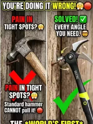 Stop holding nails with your fingers! Haven't you had enough of getting hit? #SEESE #MagneticHammer #ClawHammer #ToolboxEssentials #TikTokShopFinds 