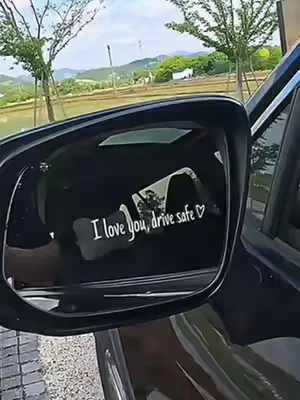 It cool and lovely reminder. I love it 🥰.” I love you,drive safe ❤️”car rearview mirror sticker ❤️#carstickers #Iloveyoudrivesafe #carsaccessories #carstuff #truckaccesories 
