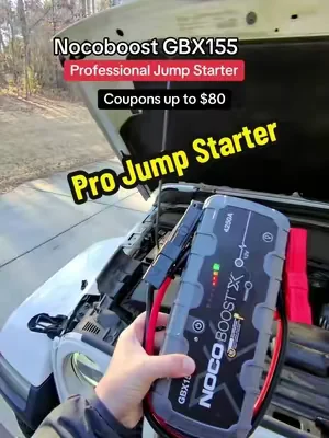 The Nocoboost GBX155 has 4250 A of power! This professional grade jump starter is also a portable power bank, and can jumpstart heavy equipment like tractor trailers and bulldozers. Never get stranded on the side of the road, and be the hero when it matters most with this portable jump starter. #nocoboostgbx155 #gbx155 #portablejumpstarter #dealsforyoudays #homemechanic @noco 