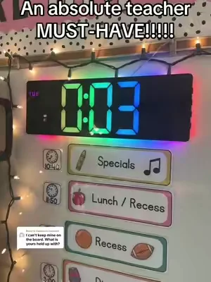Replying to @Candace I put 3M magnets along the back and it sticks to the board great!!! Love the timer and color changing feature!!!! #teacher #teachersoftiktok #digital #Tech #school 