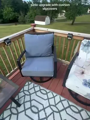 I am so happy with how these turned out! #patio #Outdoors #Summer #patiofurniture #slipcover 