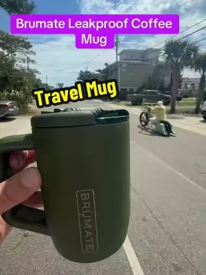 The Brumate Muv leakproof mug is the perfect insulated coffee cup for home use and travel! Because it’s threadless, it’s not annoying to drink out of without the lid, but it is 100% leek proof so I can throw hot coffee or a cold drink in my backpack and not worry about it. #brumatemuv #insulatedmug #travelmug #brumate #dealsforyoudays @BrüMate 