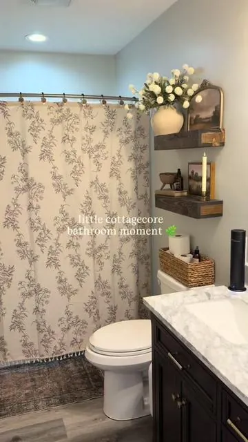 little cozy bathroom glow up 🌱🤎  #bathroomdecor #homedecor #cozyhome #farmhouseaesthetic #tiktokshopfinds