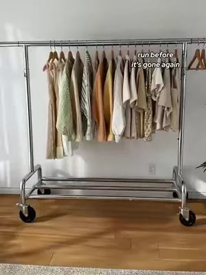Finally a clothing rack that doesn't bend or break! 🧥 Holds 450 LBS and looks so professional. Run to get yours! #closetorganization #roommakeover #clothingrack #tiktokshopfinds #storagehacks