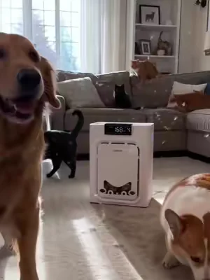this literally traps pet hair from out of the air,we have two pets!   #PetAirPurifier   #summeressentials #PetHairEverywhere  #CatHealth #Dealsforyoudays  