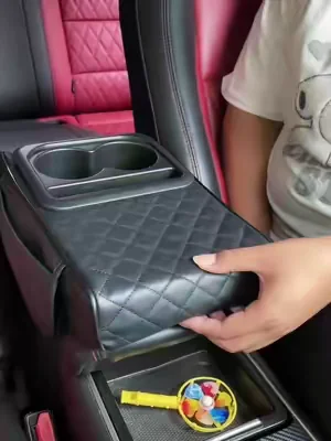 Trending 4-in-1 Car Armrest Box! All-in-one tissue holder, cup holders, storage bin, and phone slot – keep your car neat and organized! 41J #TikTokTrending #CarAccessories #smartdriving