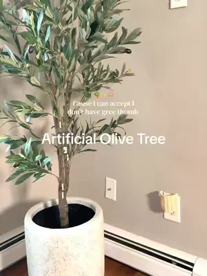 The easiest way to make a room feel finished—without worrying about watering, sunlight, or dropping another plant. 🌿✨ #HomeDecorIdeas #LowMaintenanceLiving #OliveTree #TikTokShopCreatorPicks 