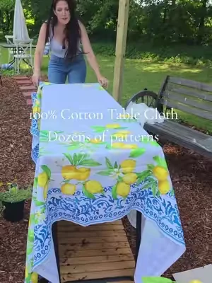 love these 100% cotton table cloth! #homedecor #cotton #dealsforyoudays #tiktokshopblackfriday #falldealsforyou 