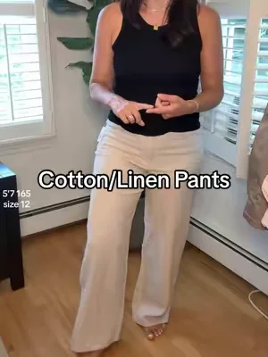 So impressed with the quality and comfort of these cotton linen pants! #linenpants #cottonpants  #pants #gap #linenoutfit 
