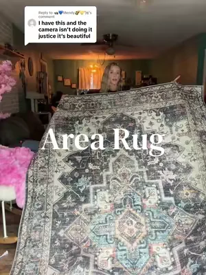 Replying to @🦝💙Mendy🥜💛🐈 Goregous washable area rug ✨ #arearug #washablerug #rug #dealsforyoudays #summerwins 