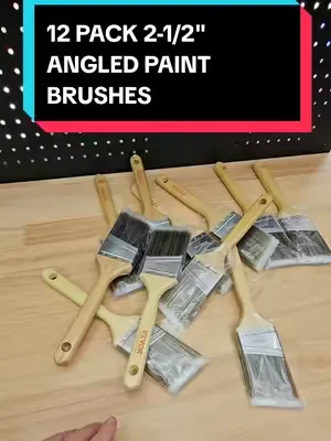 VEVOR 12 PACK PAINT BRUSHES, 2-1/2" ANGLES PAINT BRUSHES, TREATED WOOD HANDLES, INTERIOR OR EXTERIOR, OIL OR LATEX. #paintbrush #painting #tiktokshopcreatorpicks #summervibes #dealsforyoudays @VEVOR Store @CreatorCollab_Mabel @Haidee_Collab 